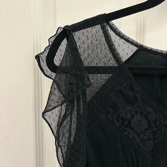 Vintage Gap, Black Lace Topped Shirt, Sz L - Picture 6 of 9